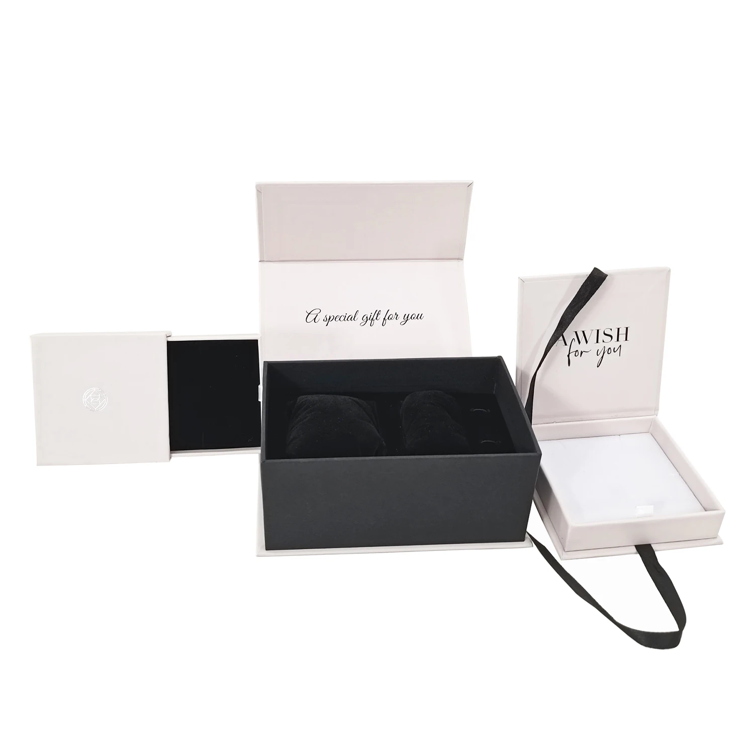 Оптовая продажа, роскошные подарочные бумажные коробки для ювелирных изделий с логотипом на заказ, коробка для браслетов, ожерелий, упаковка для ювелирных изделий
