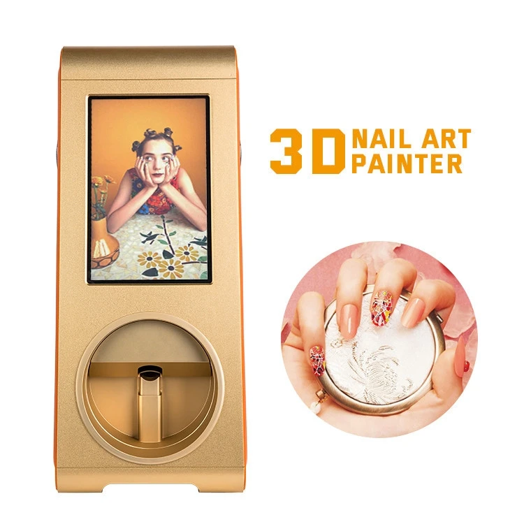 Automatic Smart DIY Digital Nail Art Printer Machine Touch Screen AI Professional 3D Nail Printer