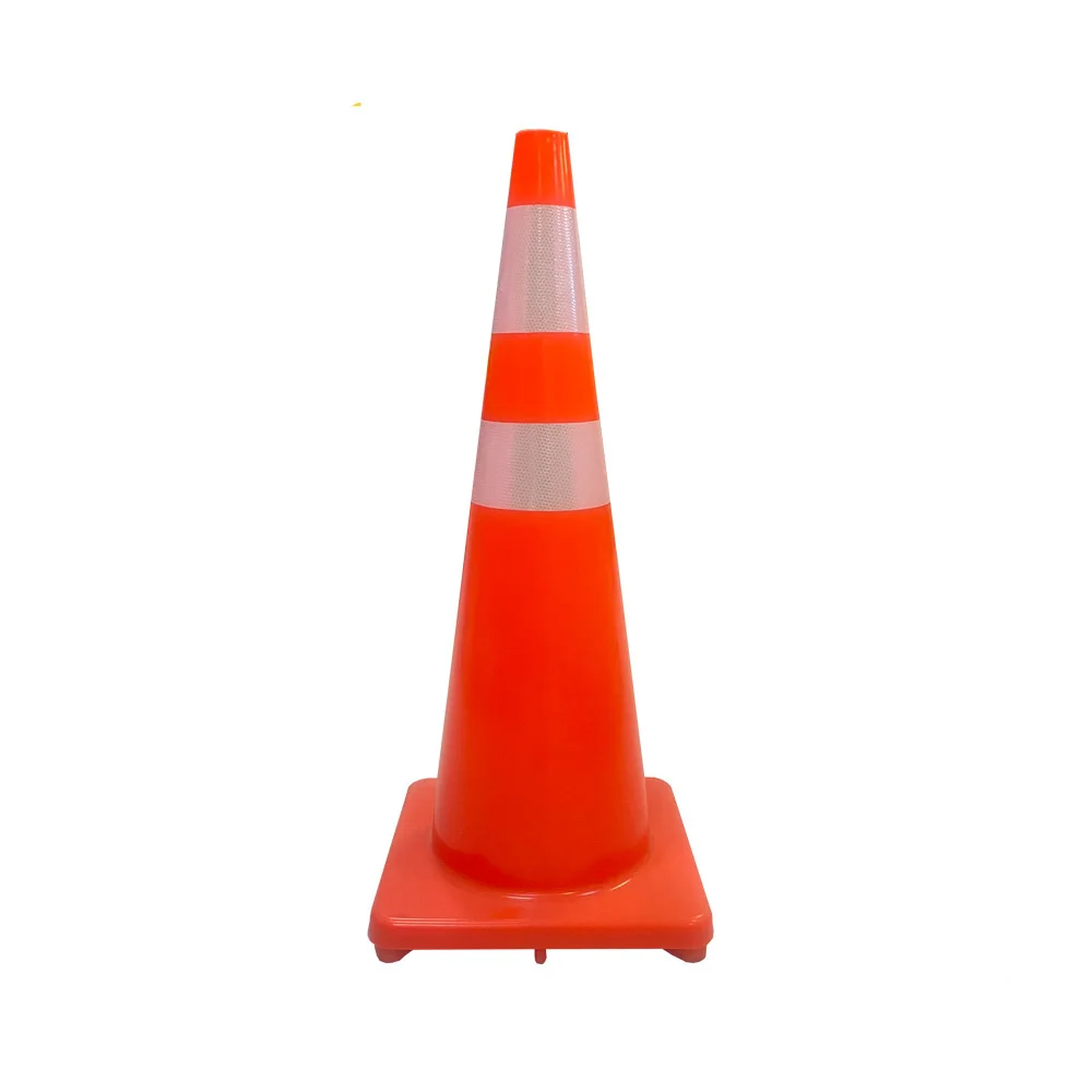 900mm Soft Flexible PVC Warning Highway Road Construction White Reflective Safety 36inch Traffic Cones