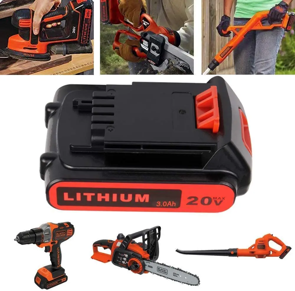 Replacement for Black And Decker 20V Battery Battery LBXR20 3.0ah Rechargeable Li-ion Compatible with Black And Decker LBX4020