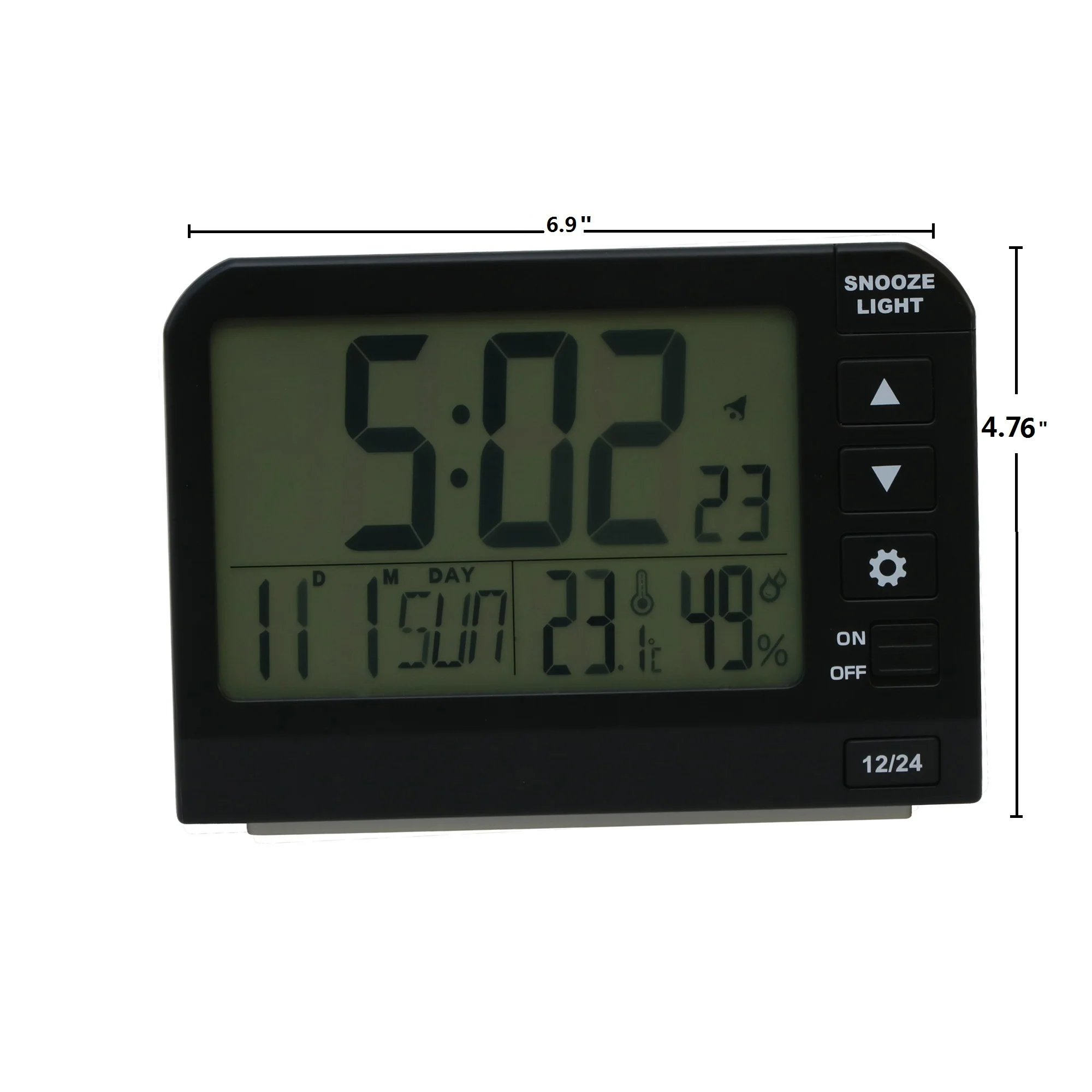 Modern Large Display Table Clock with Temperature and Humidity Calendar Multi-functional Digital Alarm Clock