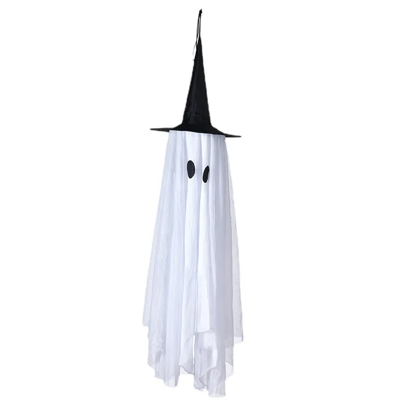 New Light Up Ghost Decor Scary Ghost Ornament With Hat Garden Ornament Indoor Outdoor Decor For Porch Yard Garden Haunted House