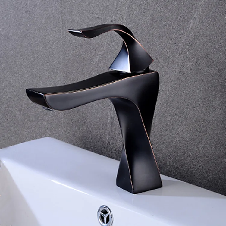 Hot selling zinc alloy wire drawing basin faucet basin hot water cold water bath mixed outlet ceramic spool