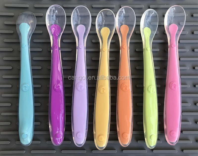 
Custom Foodgrade Silicone Baby Spoon Infant & Toddlers Spoons Training Silicone Rubber Spoon 