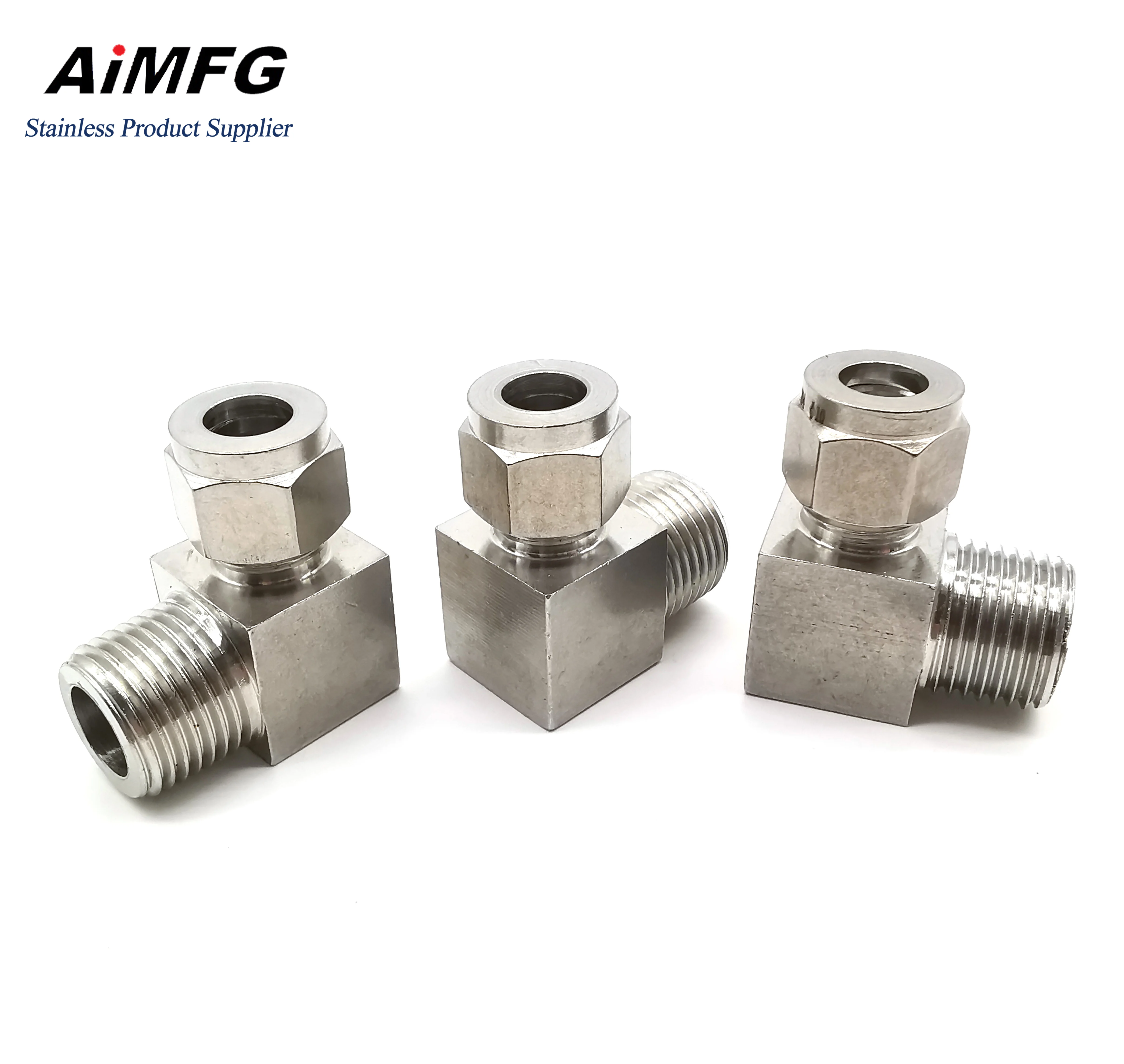 Wholesale Price swagelok fittings OD elbow ISO8434 two ferrule fitting compression connectors union elbow for fractional tube