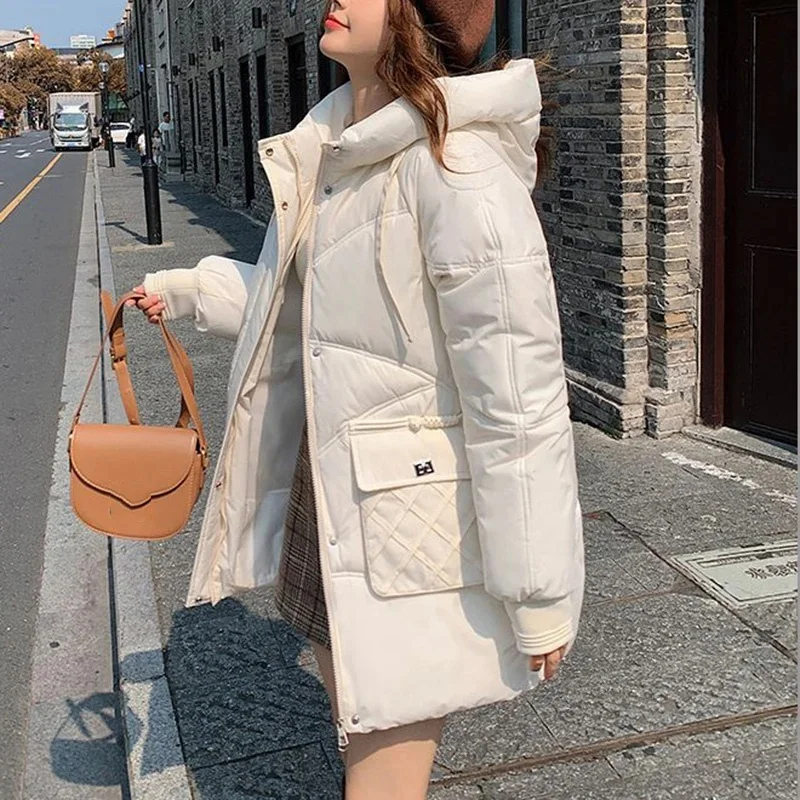 Women Winter Coat 2023 New Down Cotton-Padded Jacket Female Warm Puffer Jacket Windproof Hooded Down Coat Outwear Mujer Korea