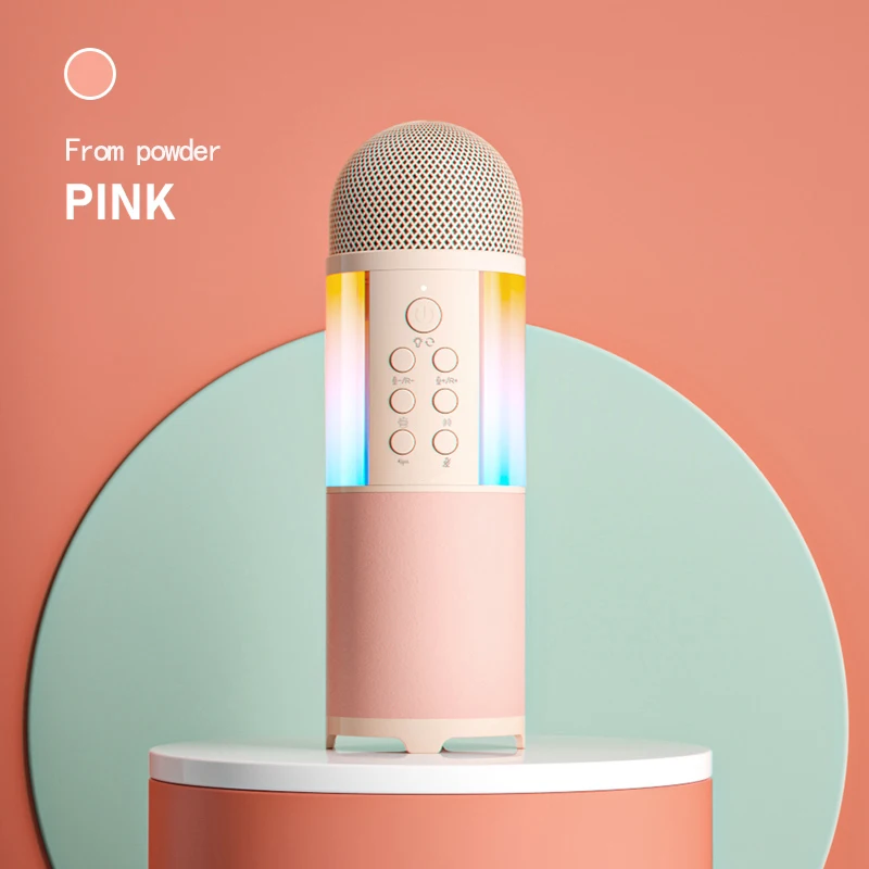 
 Микрофонный динамик, динамик, микрофон для караоке, игрушка, для детей, для взрослых на день рождения, со светодиодной подсветкой и записанным пением, портативный  