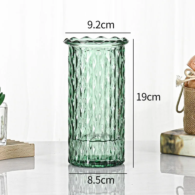 Colorful transparent vase modern Nordic luxury living room home decoration ornaments flower arrangement Clear glass vase