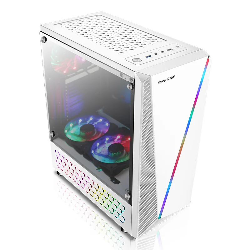 Power train gaming pc case rgb cabinet pc computer case