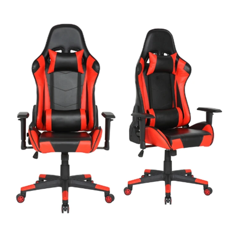 Недорогой игровой стул 2021, Офисный Компьютерный стул из искусственной кожи красного и черного цвета, стул для офиса