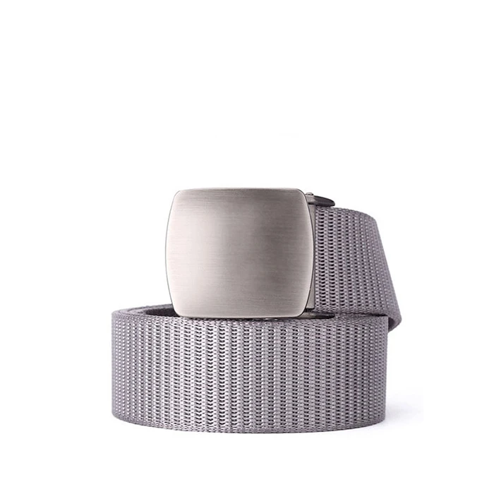 Custom Fabric Belt Buckle Logo Metal Nylon Braid With Plastic Buckles Canvas Polyester Belt For Men
