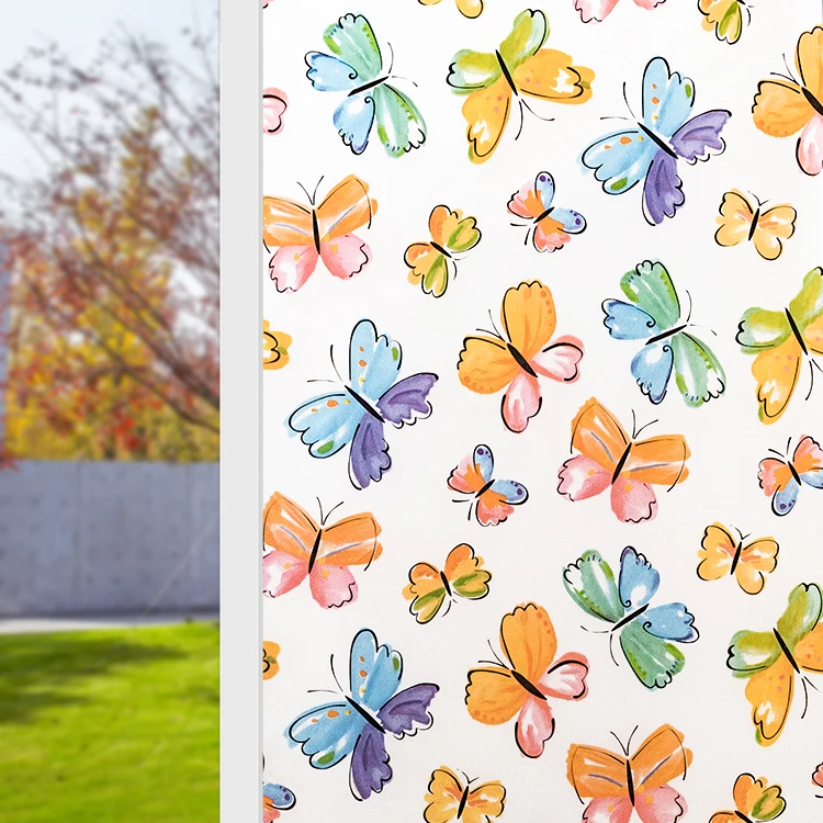 Статическая липкая оконная пленка рулон печатных конструкций ПВХ Декоративная