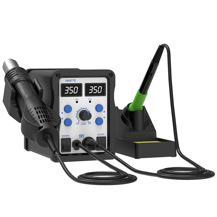 Паяльная станция ATETOOL AM877D 110 В 220 2 в 1 с цифровым дисплеем