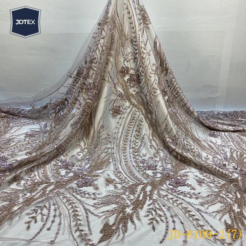 
Нигерия 2021 розовая ручная вышивка изысканные бусины вышитые свадебные кружева для свадебной вечеринки специальный узор Новые поступления 