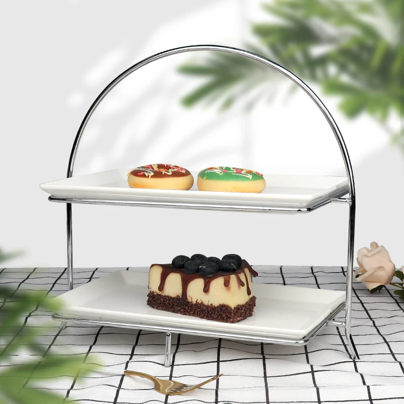 Customized Cake Shelf Multi-Layer Ceramic Dessert Plate Storage Rack Cake Stand Cake Serving Tray