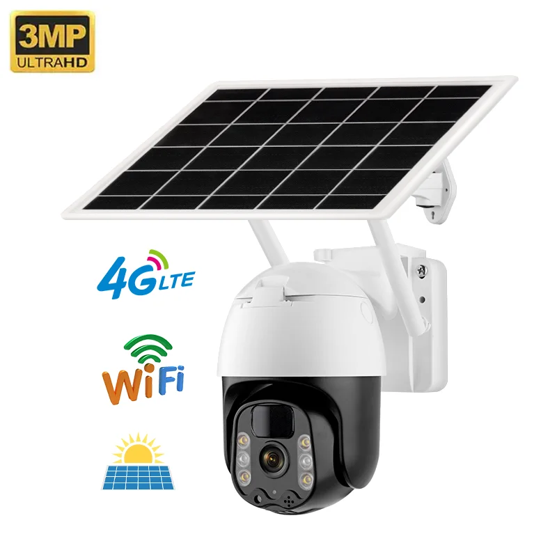 3MP pir Обнаружение человека маломощная Солнечная 4G ip Сетевая камера наружная Водонепроницаемая 12000 мАч 4g sim-карта солнечная батарея ptz камера