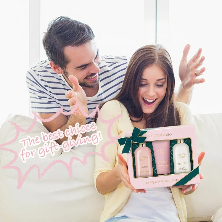 Wholesale skincare set best selling products private label moisturizing body wash shower creme body lotion bodycare set