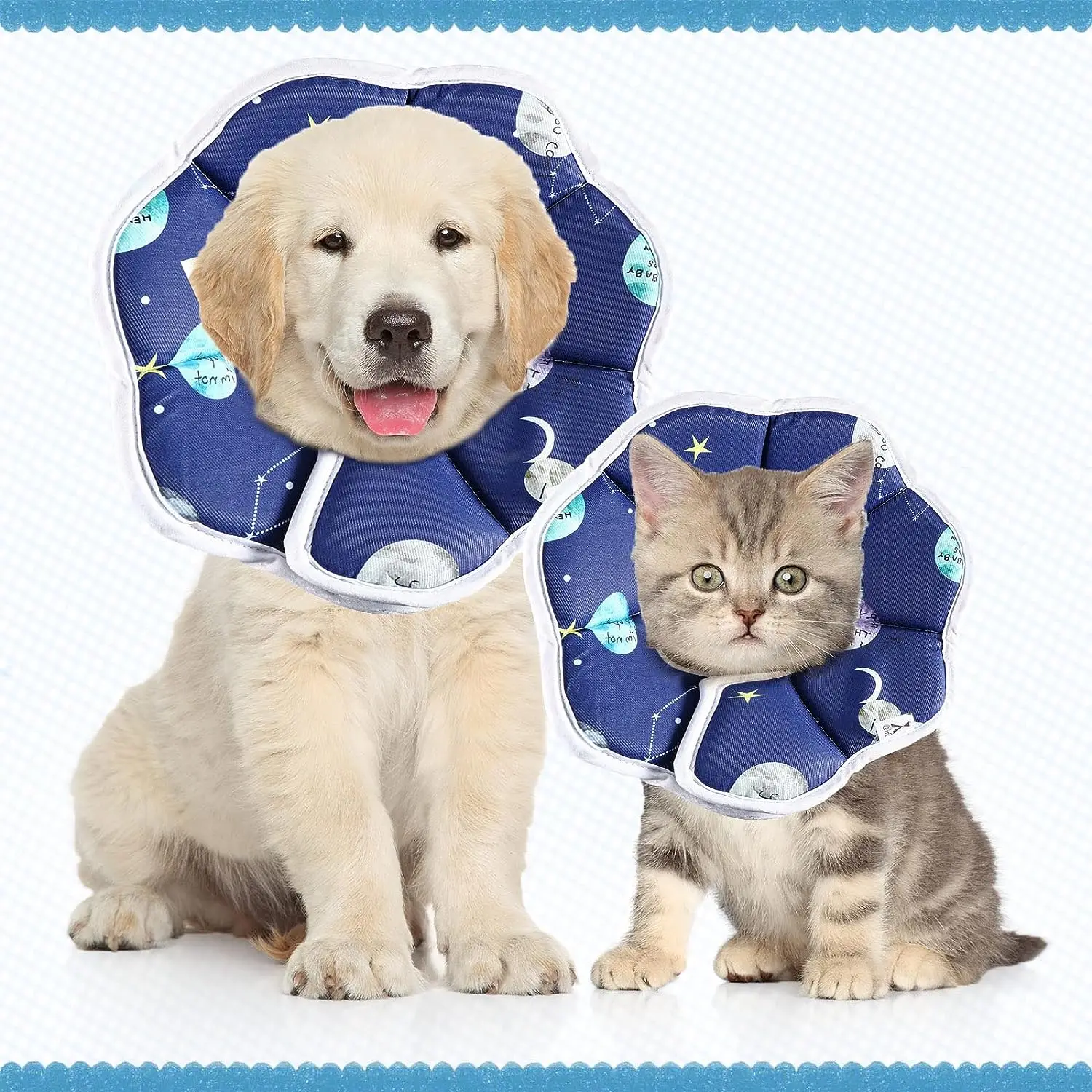 New pet  Elizabethan collar Soft cat collar Post-operation lick-resistant waterproof star cat collar