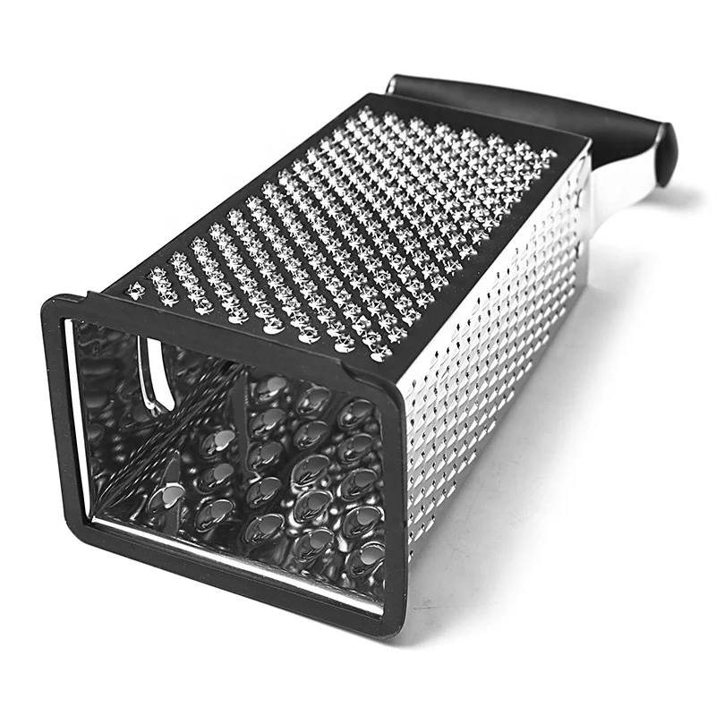 
Kitchen Accessories Stainless Steel 4 Sided Cheese Carrot Potato Grater With TPR Handle 