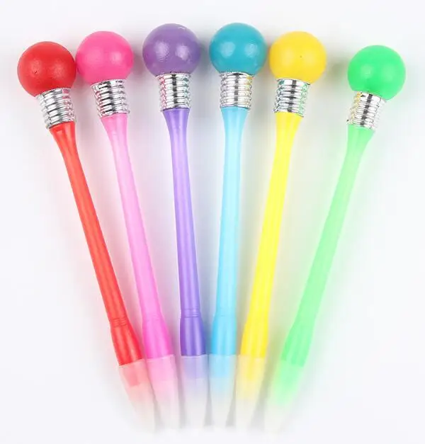 Multicolor Advertising Promotion Custom Logo LED Light Bulb Ball Pen