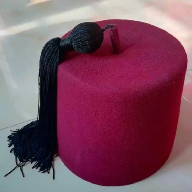 2021 Fez in turkey fez kufi quality with tassel 100% wool felt Turkish fezzes  hat wholesale