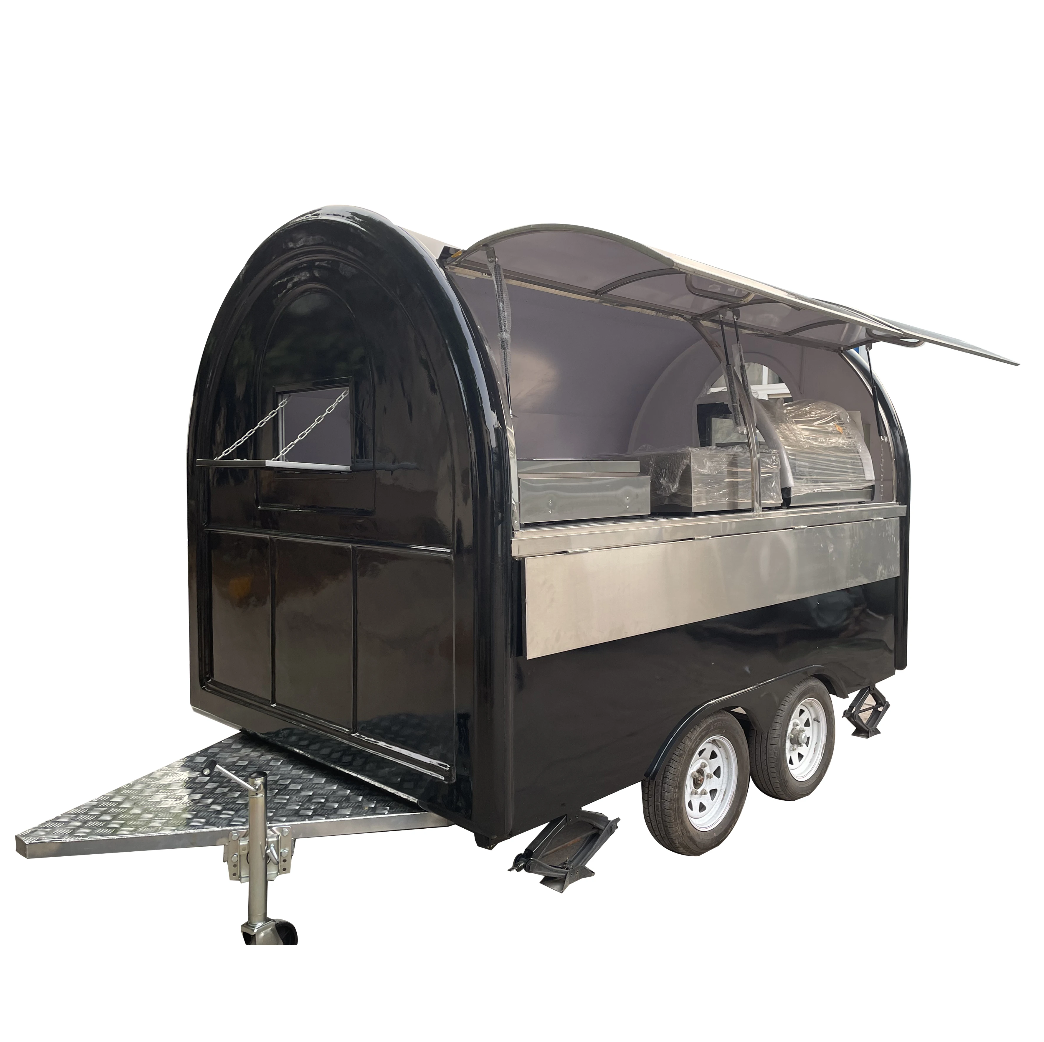 Tune Cooking Catering Car Food Truck Mobile Kitchen Shop Food Trailer with Freezer
