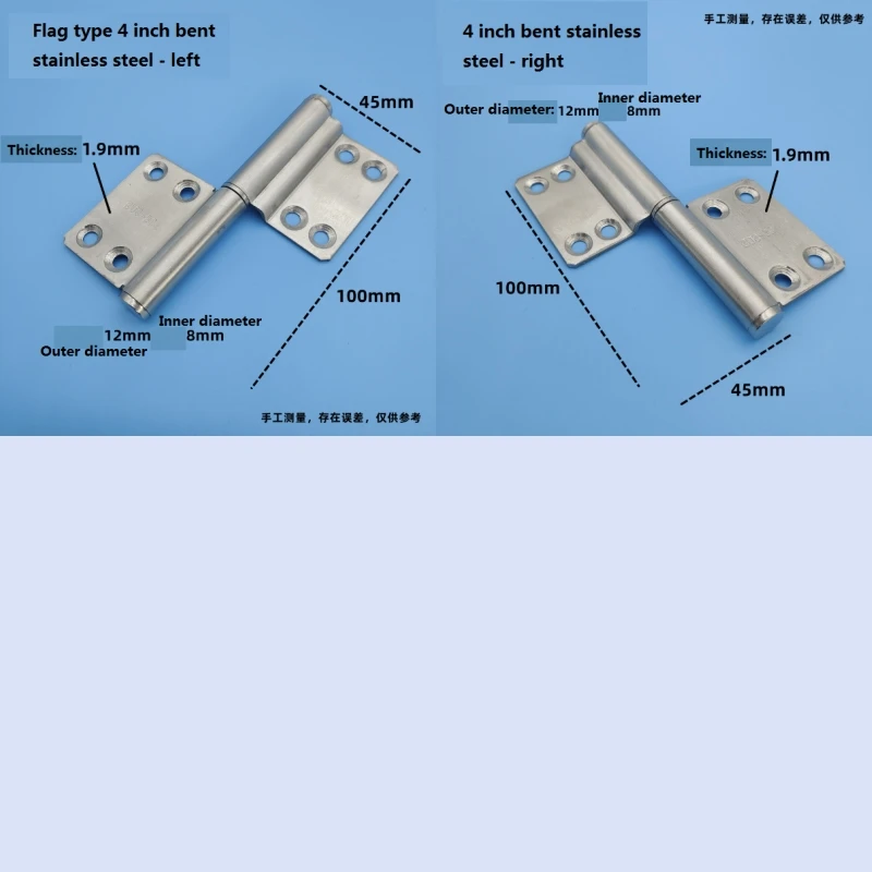 Stainless steel thickened flag shaped hinge/detachable galvanized hinge for bathroom fire doors