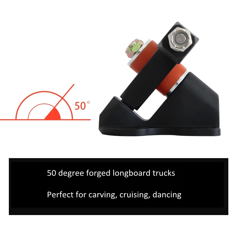 Professional 7 inch 180mm Aluminium Forged Longboard Trucks 50 Degree Custom Black Coating skate long board trucks