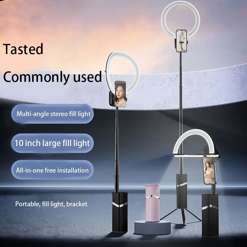 Tik tok video stand with professional audio lighting studio led photography desktop lamp ring light