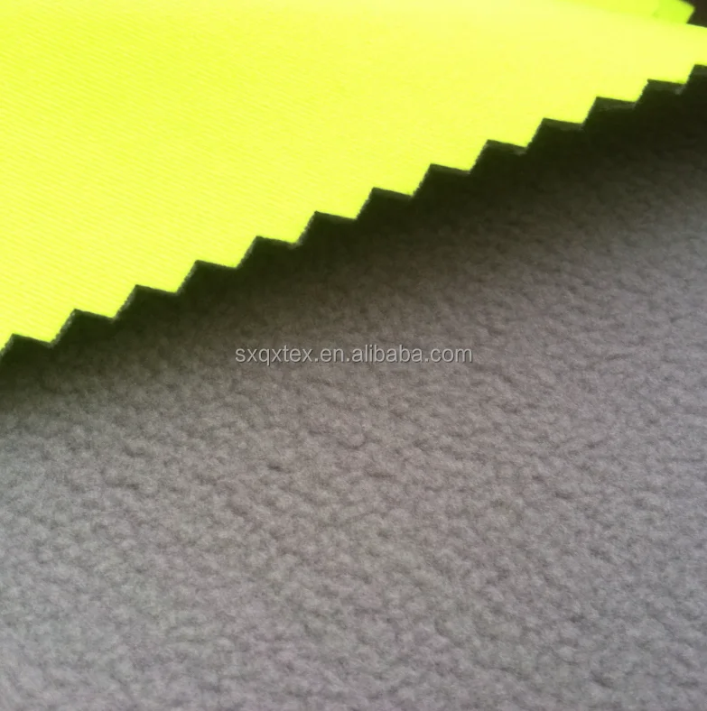 High quality softshell woven stretch fabric bonded fleece with waterproof breathable TPU membrane outdoor jacket bond fabric