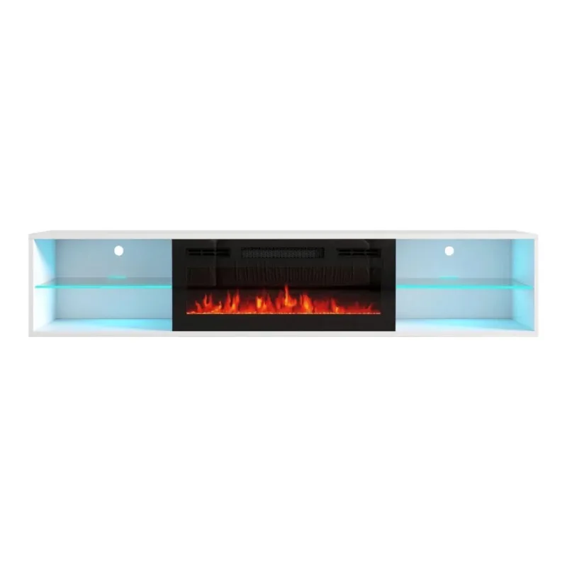 Wall Mounted TV Stand Furniture Modern Wood TV Stand With Fireplace TV Unit Cabinet
