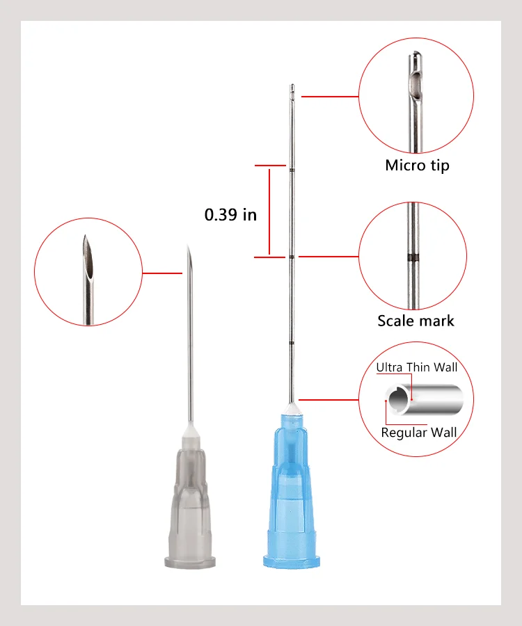  Заводская цена Blunt Cannula 25 г X 50 мм микро игла для наполнителей с гиалуроновой