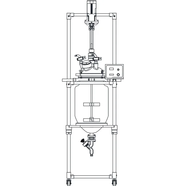 jacketed Glass Reactors RYGR10/ 20/ 30/ 50/ 80/ 100 L chemical lab reactor use machine for big material feeding