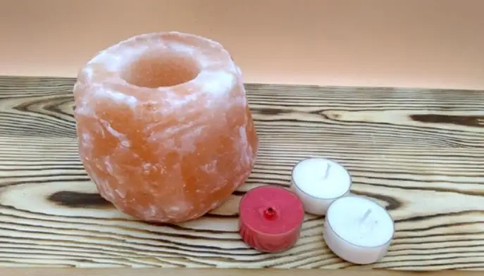 Pink Himalayan crystal rock tealight candle holder Customized himalayan salt candle holders