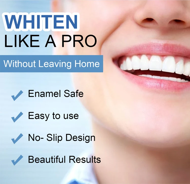CE Approved Dental Home No Peroxide Teeth Whitening Strips For Sensitive Teeth With Custom Logo
