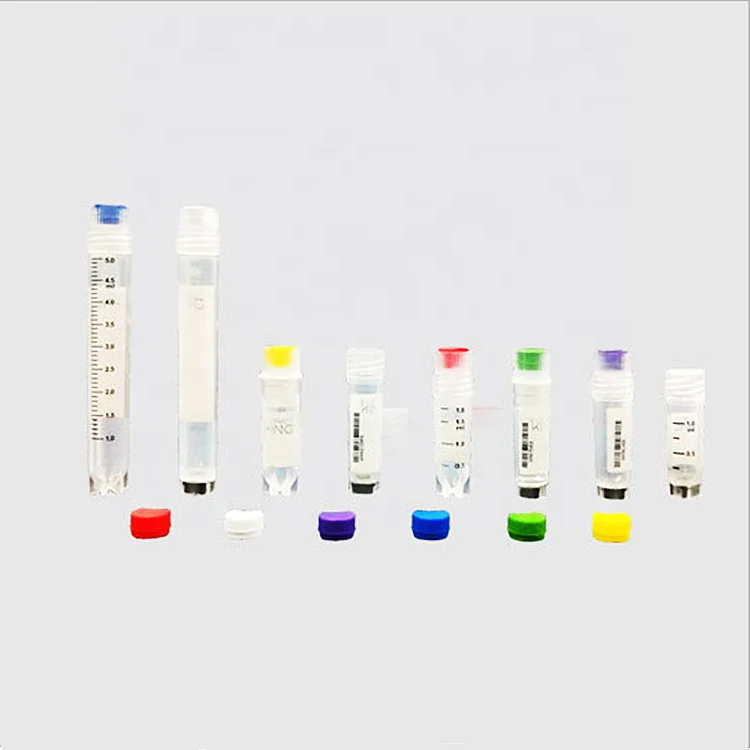2D Barcode Cryovial tube with bottom and side code
