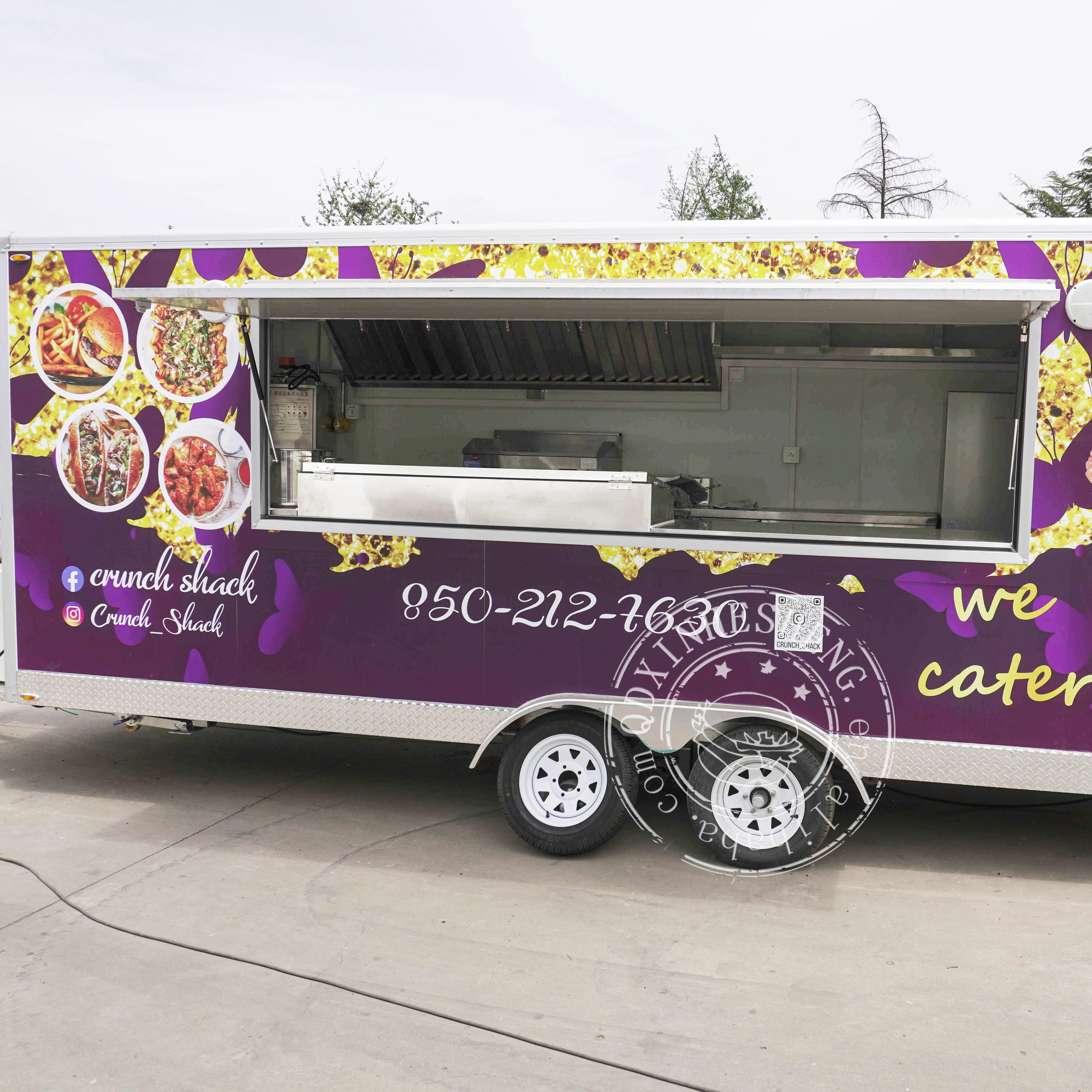 Hot sale  mobile Kitchen Fast Food Truck Trailers pizza hamburger Ice Cream fast food