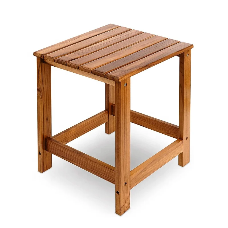 Teak side table with storage rack Outdoor table terrace swimming pool balcony sofa side table