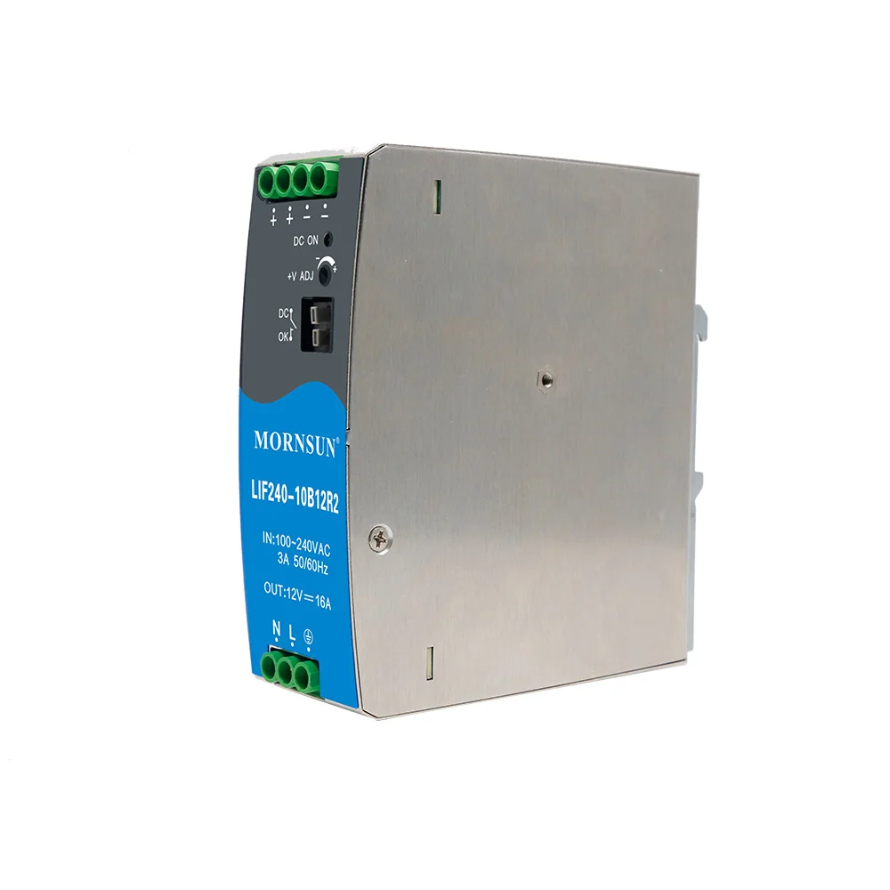 Mornsun LIF240-10B48R2 5A 48V 240W MW DIN Rail Switching Power Supply with PFC Function for Communication Equipment