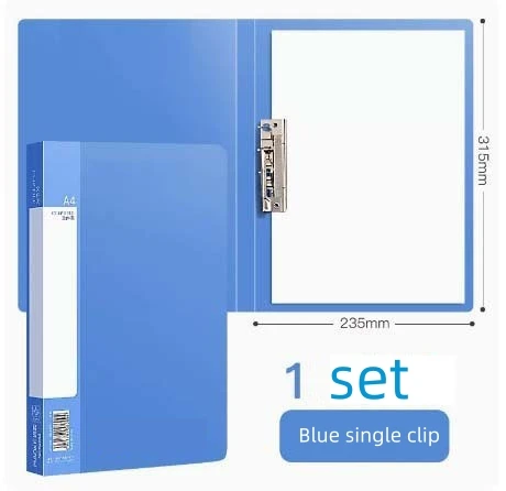 A4 folder board single double strong clip double clip test paper clip plastic data book l type file folder