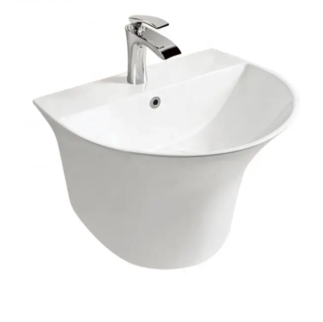 Высококачественная настенная раковина, керамическая квадратная раковина для ванной, подвесная Слитная раковина