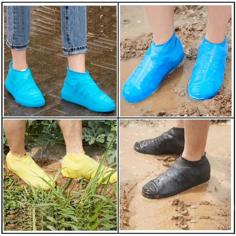 Hot-Sale Outdoor Unisex Rain Safety Boots Shoes Cover Anti-slip Latex Shoes Cover for children  Latex protective shoe cover