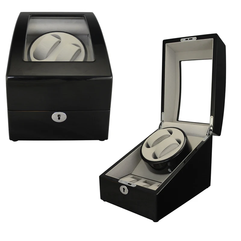 GC03-S31BH-1 Black Shell Battery or Adaptor Powered Japanese Mubuchi Quiet Motor luxury Watch organizer box Watch Winder