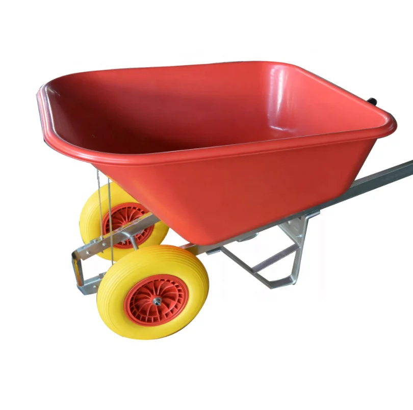 200L Large twin wheel Stable poly Wheelbarrow for horse feeding