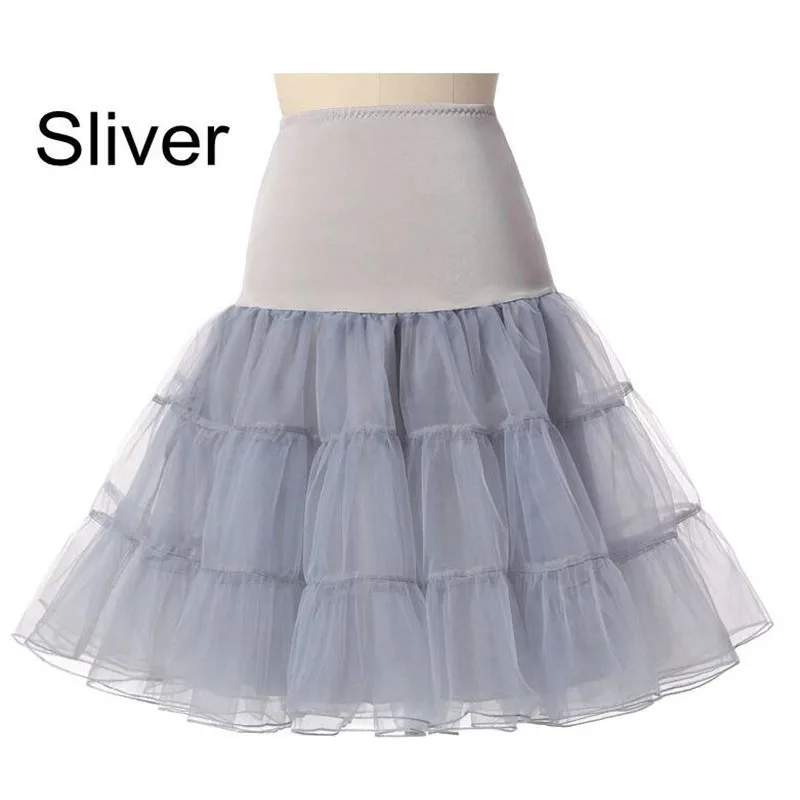 Multi Colors Adult knee-length petticoat skirts in white Black color Women Vintage Underkirts Tutu Crinoline Petticoat