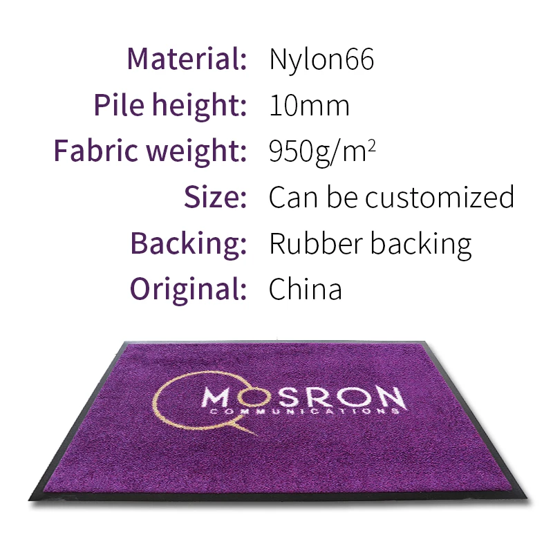 Custom printed pvc floor mat mall front door logo floor mat