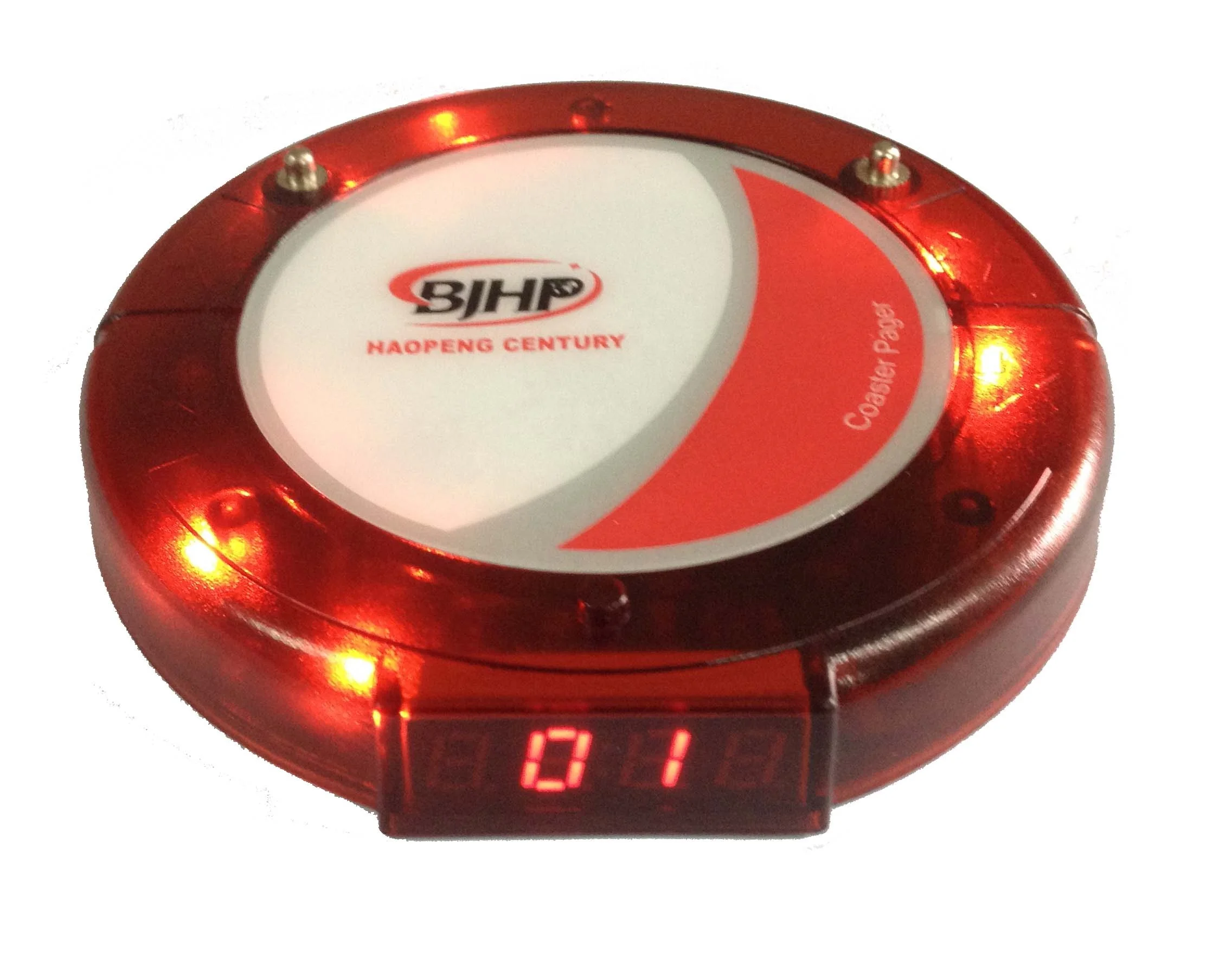 Smart restaurant vibrating alphanumeric coaster pager  wireless ordering system