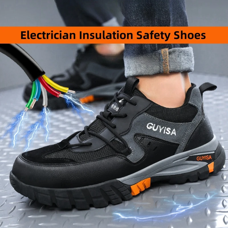 Insulated 10KV boot safety shoes Anti-puncture electrician safety work boots