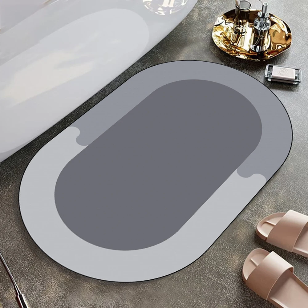 Stocklot Nano Super Fiber Diatom Mud Foam Layer Absorbent Bathroom Floor Mat