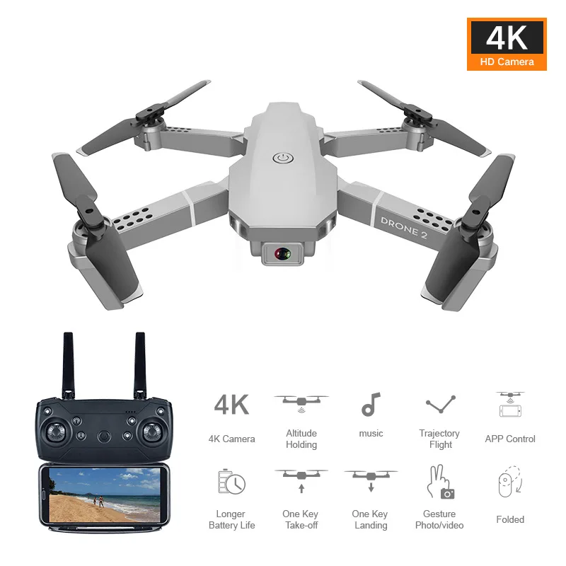 silver Wide Angle Professional Wifi 5g Drone Rc Quadcopter Foldable Hd Adjustment fold Camera Drones